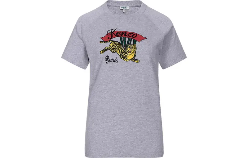 KENZO T Shirts Women's Light Gray Crew Neck Moderate Straight Fit