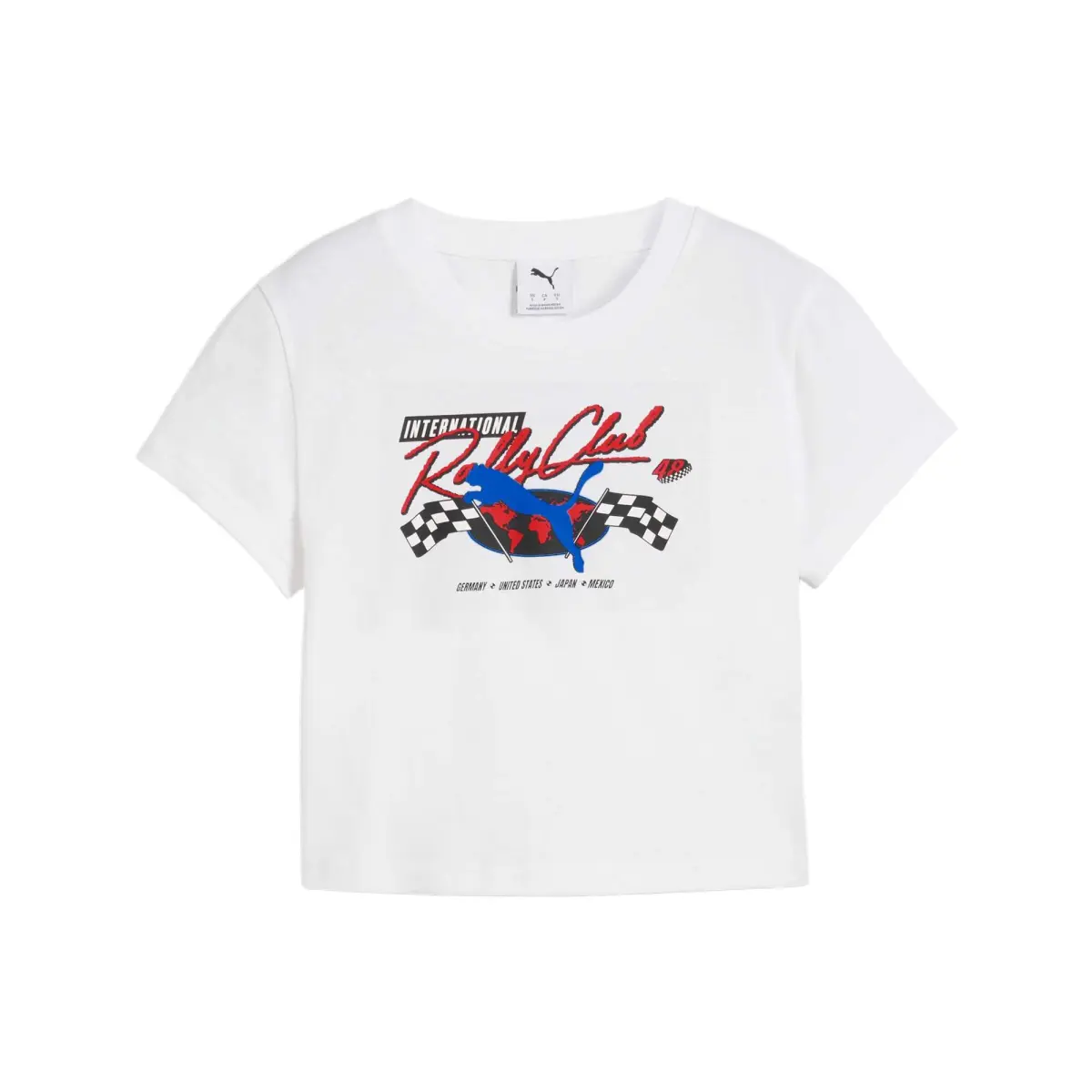 PUMA T-Shirts Women's White Crew Neck Moderate Straight Fit
