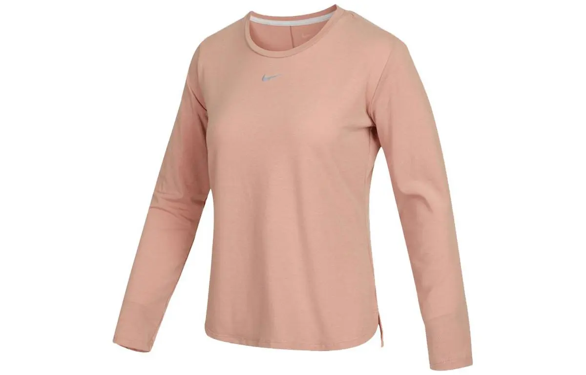 Nike Dri-FIT One Luxe Pullover Crewneck Long-Sleeve T-Shirt 'Rose Retro Gray'