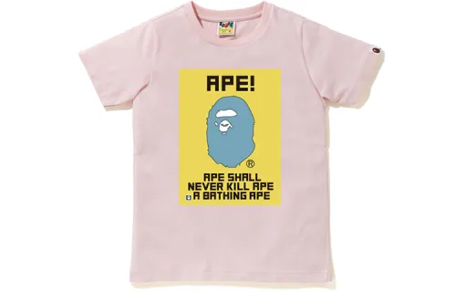 A BATHING APE Head Series T Shirts Women's Crew Neck Moderate Straight Fit