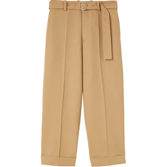 Jil Sander straight-leg belted wool trousers