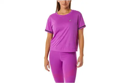 ASICS T Shirts Women's Purple Crew Neck Moderate Other