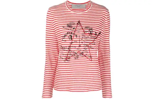 Golden Goose Deluxe Brand Striped Logo Printed Top