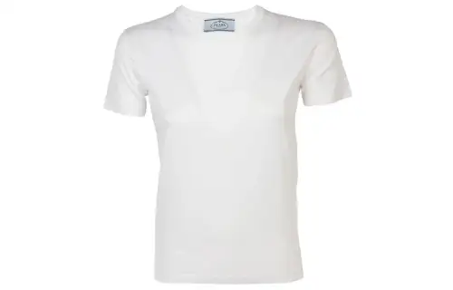 PRADA T Shirts Women's White Crew Neck Moderate Straight Fit