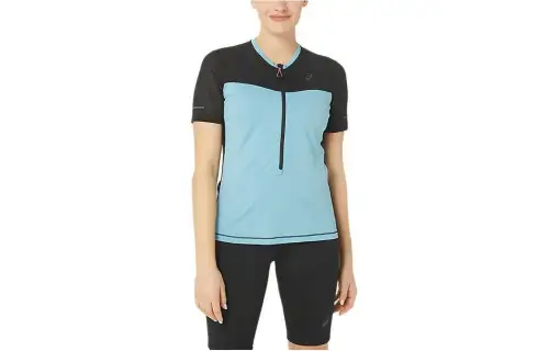 ASICS T Shirts Women's Blue Crew Neck Moderate Other