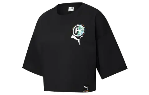PUMA Drop Shoulder Sleeve T Shirt Women's Black