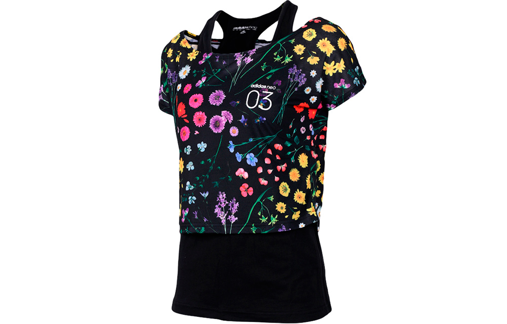 Женская футболка adidas neo W Fav Layer Tee (черный) — фото 1