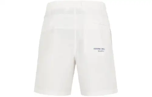 STONE ISLAND Logo Printed Pleated Shorts