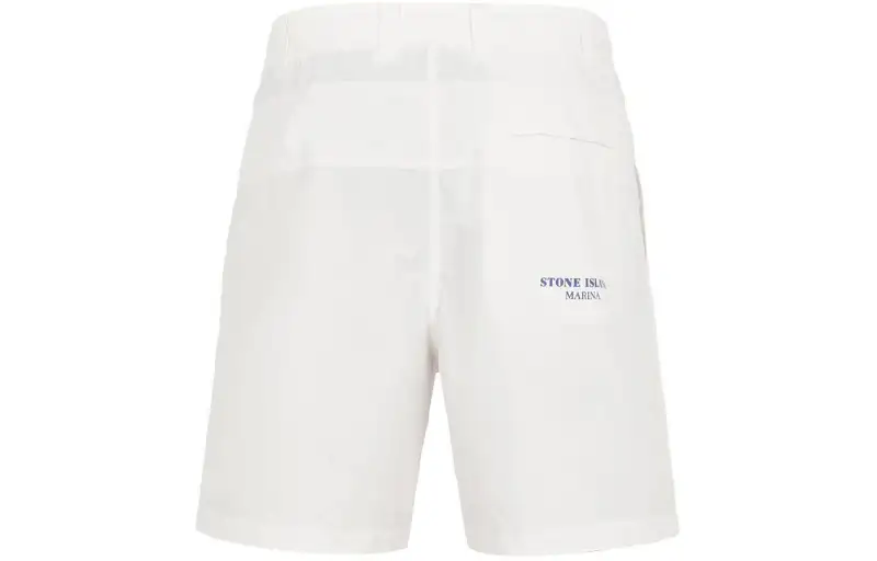 STONE ISLAND Logo Printed Pleated Shorts