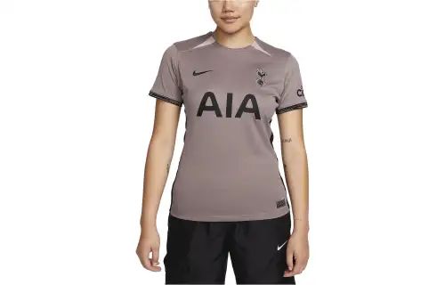 Nike T Shirts Women's Haze Gray Umber Crew Neck Moderate Straight Fit