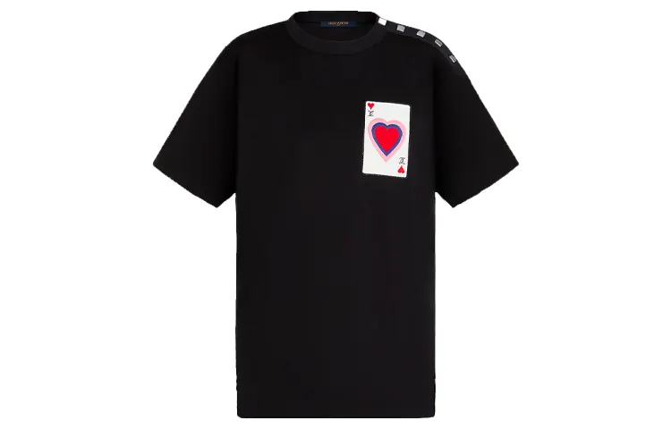 LOUIS VUITTON Drop Shoulder Sleeve T Shirt Women's Black