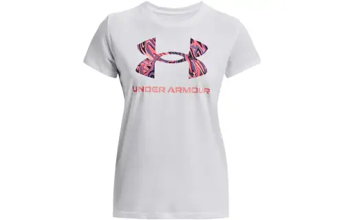 Under Armour Sportstyle T Shirts Women's White Crew Neck Moderate Straight Fit
