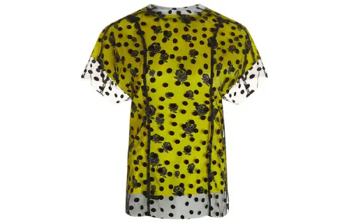 KENZO T Shirts Women's Black Yellow Crew Neck Moderate Straight Fit