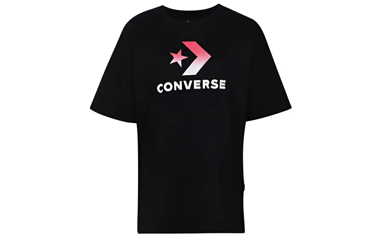 Converse Art OS Drop Shoulder Sleeve T Shirt Women's Black