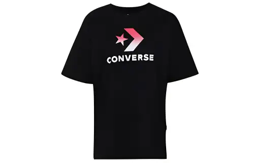 Converse Art OS Drop Shoulder Sleeve T Shirt Women's Black
