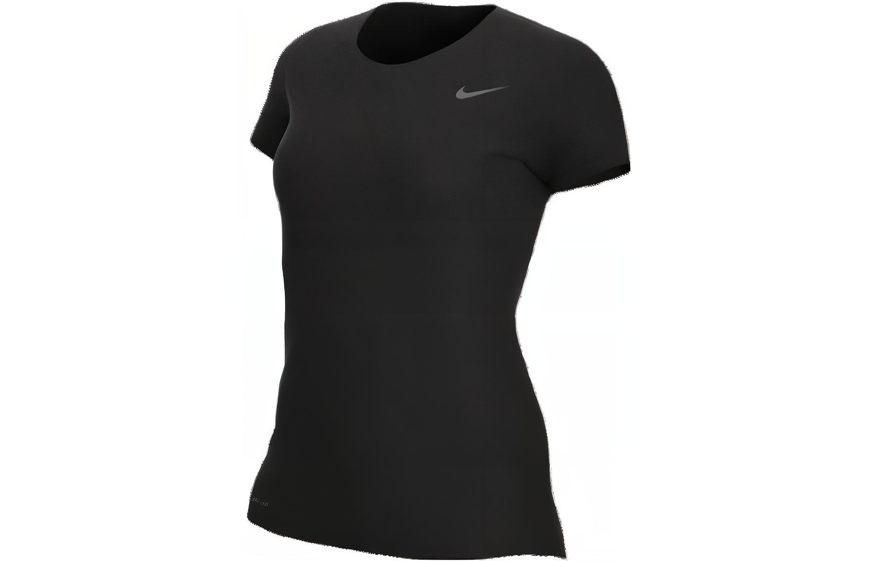 Nike T Shirts Women's Black Crew Neck Moderate Straight Fit