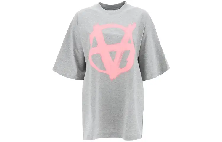 Vetements T Shirts Women's Gray Crew Neck Moderate
