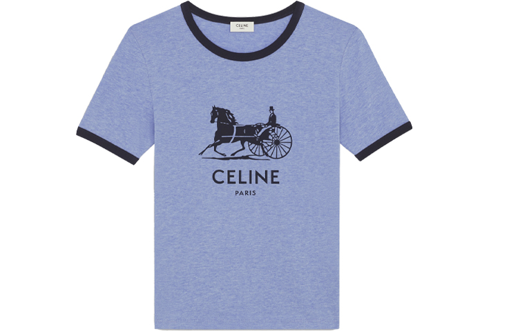Женская футболка CELINE CELINE Logo T (синяя)