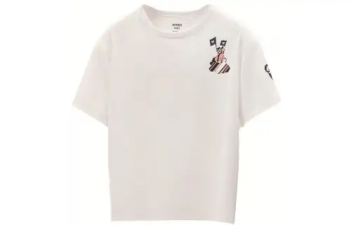 HERMES SS22 Drop Shoulder Sleeve T Shirt Women's White