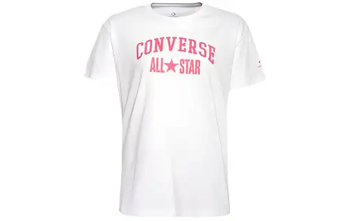 Converse T Shirts Women's White Crew Neck Moderate Straight Fit