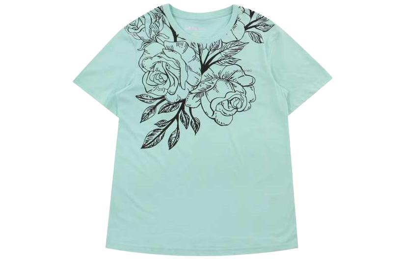 Женская футболка adidas neo Floral Tee (зеленая)