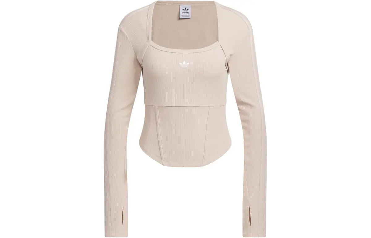 Adidas Originals Drop Shoulder Sleeve T Shirt Women's Wonder Taupe