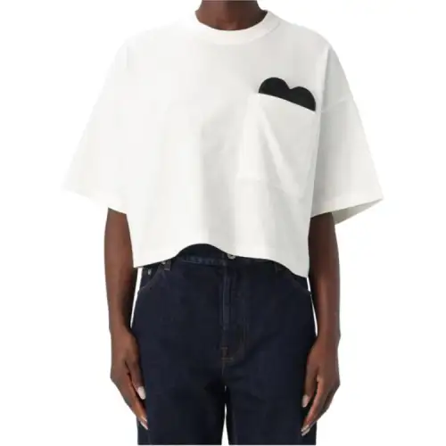 Bottega Veneta Heart Detailed Cropped T Shirt