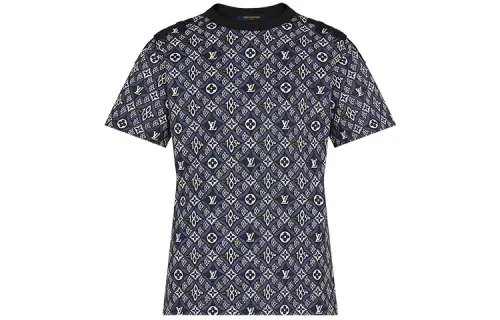 LOUIS VUITTON New Quarterly Products Of LV T Shirts Women's Black Crew Neck Moderate