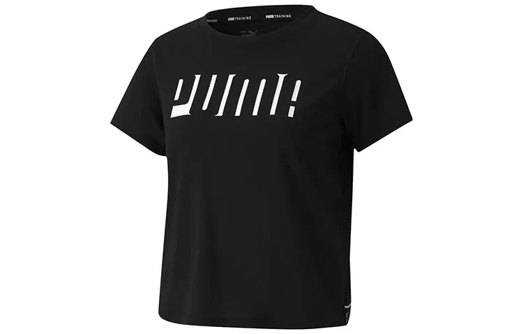PUMA T-Shirts Women's Black Crew Neck Moderate Straight Fit
