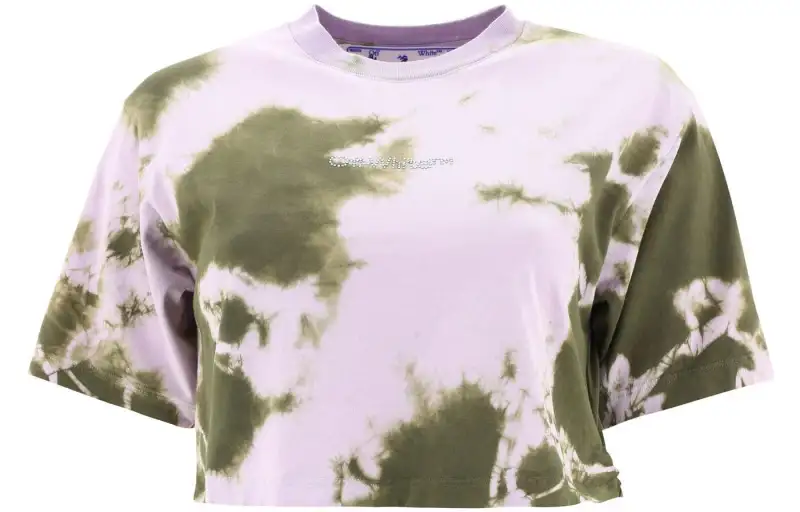 OFF-WHITE Logo Detailed Tie-Dye Cropped Top
