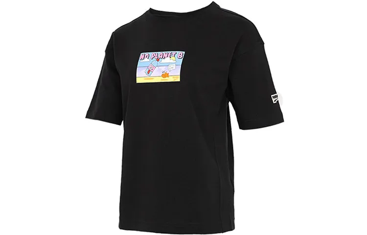 PUMA T-Shirts Women's Black Crew Neck Moderate Straight Fit