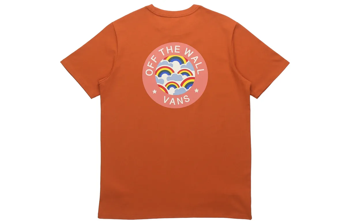 Vans T-Shirts Women's Orange Crew Neck Moderate Straight Fit