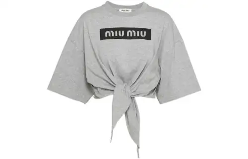 【AR try-onPrevious Season】logo-print cropped cotton T-shirt