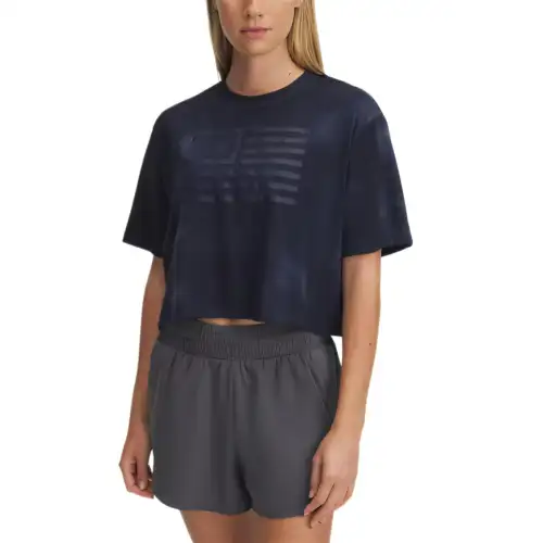 Under Armour Drop Shoulder Sleeve T Shirt Women's Marine Blue