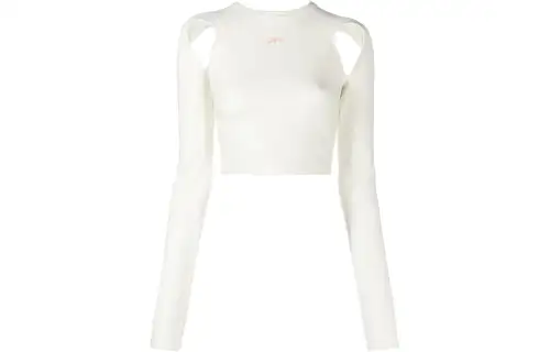 OFF-WHITE Cut-Out Logo Detailed Long-Sleeved Top