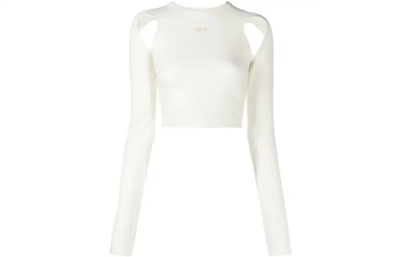 OFF-WHITE Cut-Out Logo Detailed Long-Sleeved Top