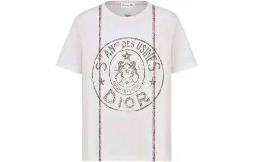 DIOR SS22 Drop Shoulder Sleeve T Shirt Women's Ecru