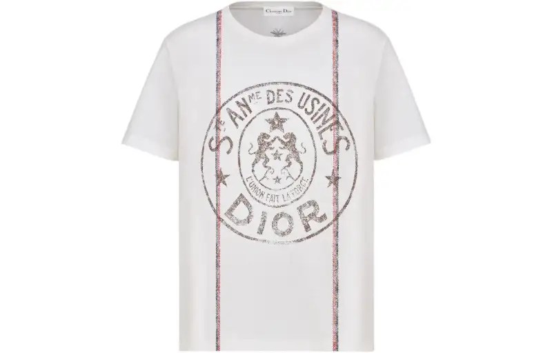 DIOR SS22 Drop Shoulder Sleeve T Shirt Women's Ecru