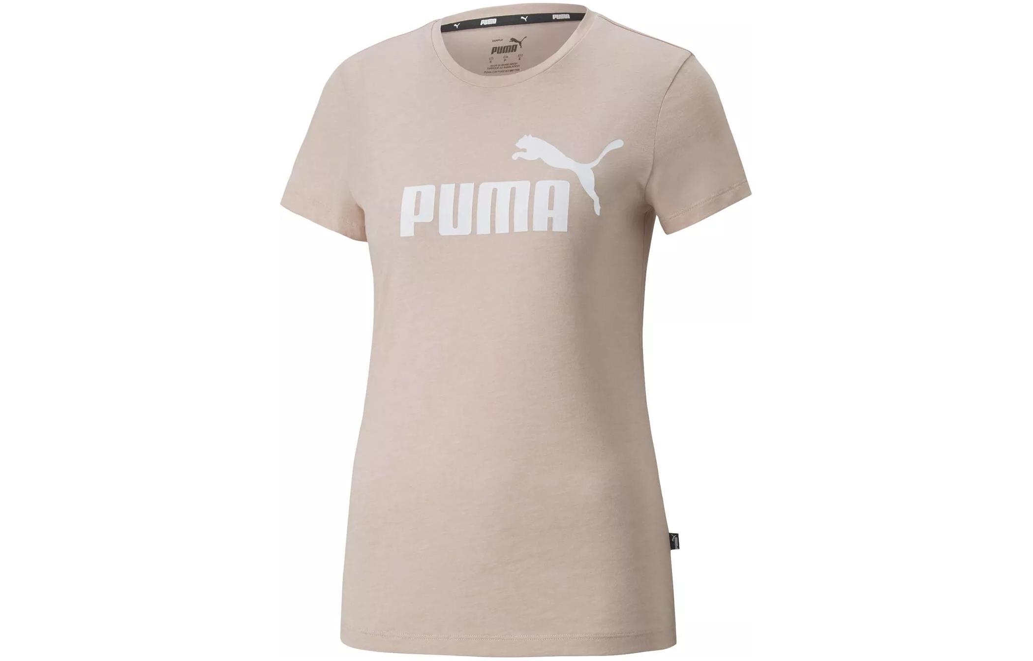PUMA ESS LOGO HEATHER TEE ROSE QUARTZ T-Shirt Women's Pink