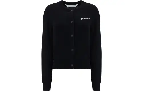 Palm Angels logo-print button-up cardigan