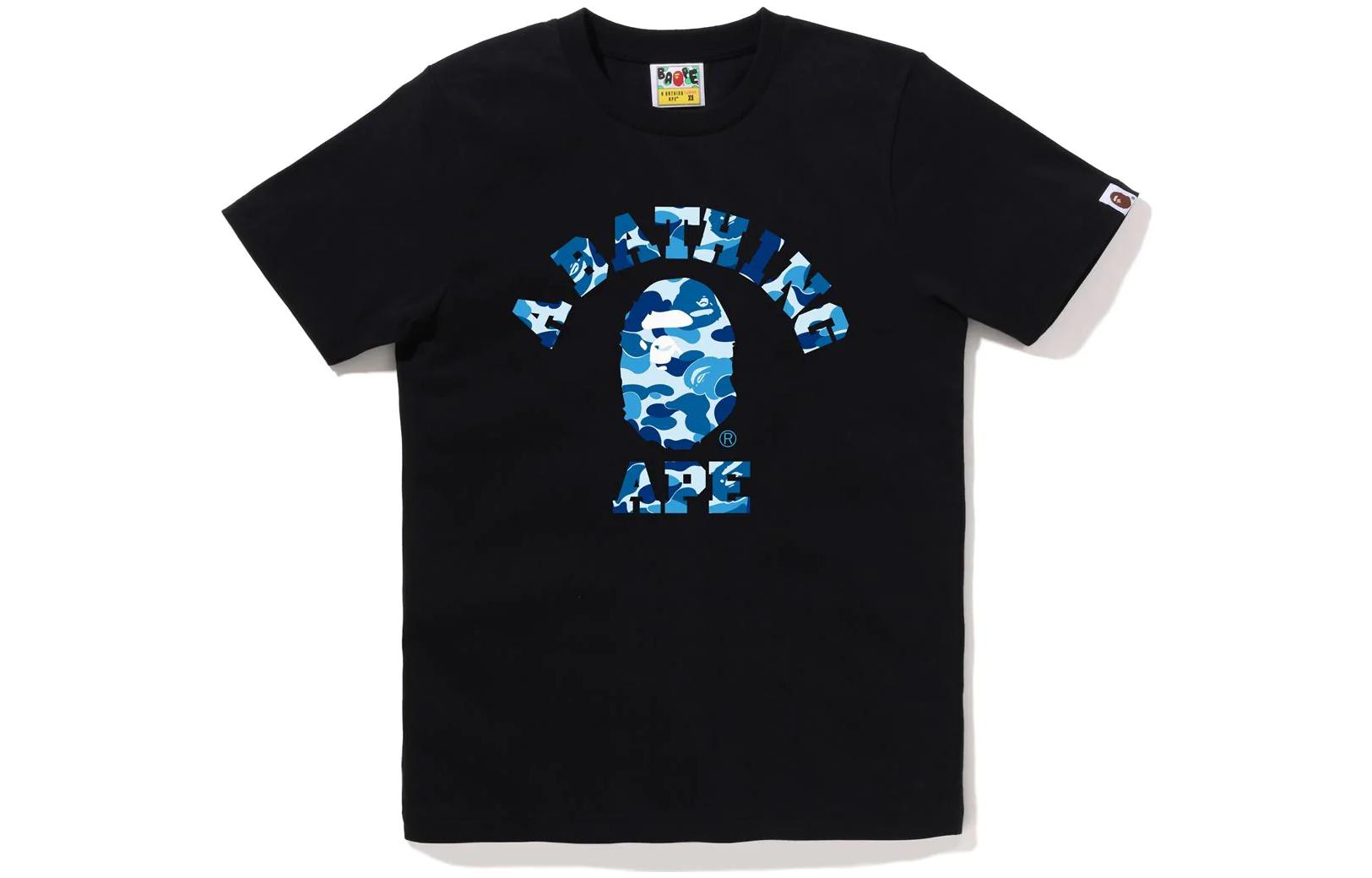 Bape Women's Abc Camo College Tee Black Blue