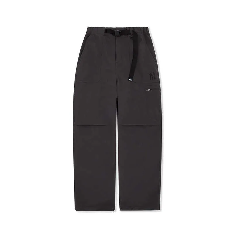 MLB New York Yankees Fashion Comfortable Soft Fleece Lined Elastic Cuff Casual Pants Unisex Charcoal Gray