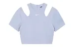 Nike Crop Tops Women's Indigo Mist Crew Neck Moderate