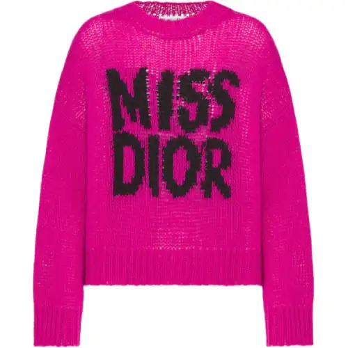DIOR Sweaters Women's Fuchsia Crew Neck Moderate Other