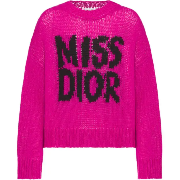 DIOR Sweaters Women's Fuchsia Crew Neck Moderate Other