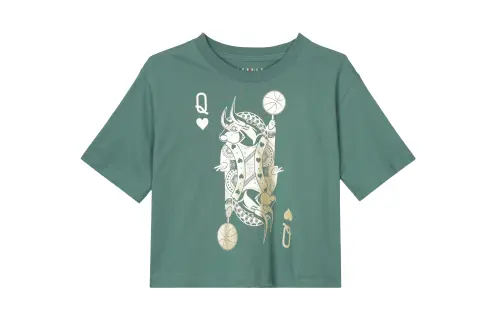 Jordan T Shirts Women's Cyan Crew Neck Moderate Straight Fit