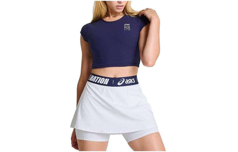 ASICS P.E. NATION X ASICS SANO T Shirts Women's Purple Crew Neck Moderate Other