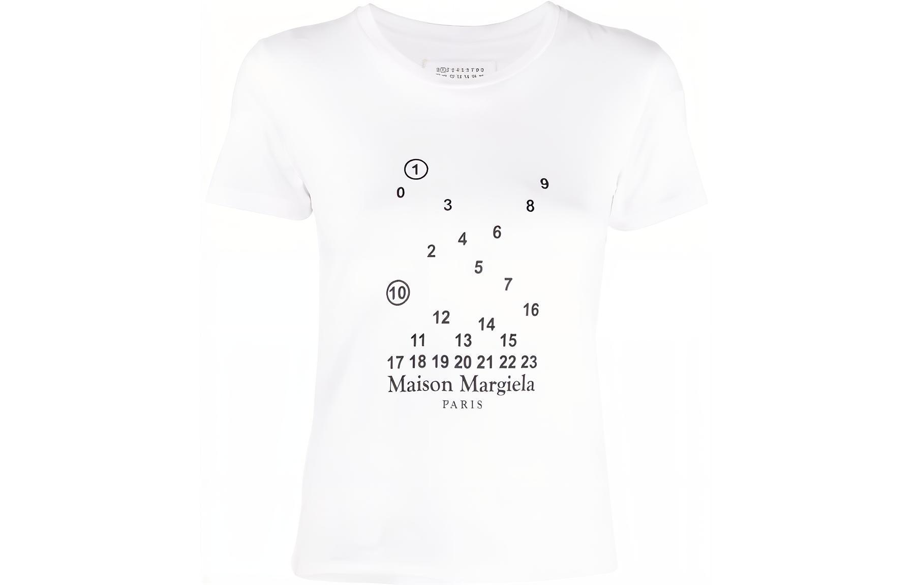 Женская футболка Maison Margiela Numbers (белая)