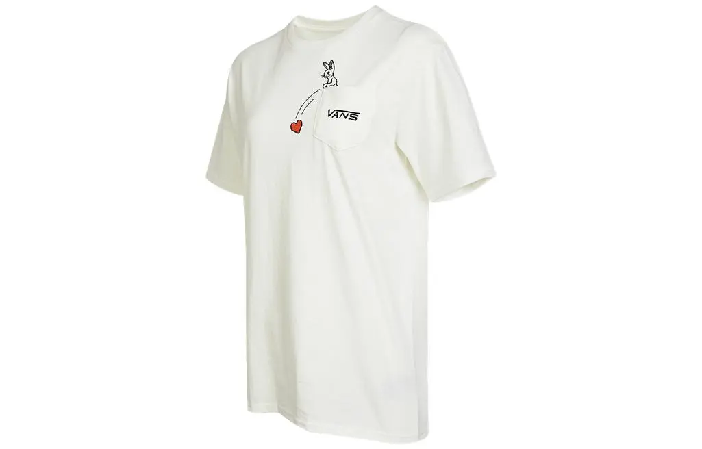 Vans T-Shirts Women's White Crew Neck Thin