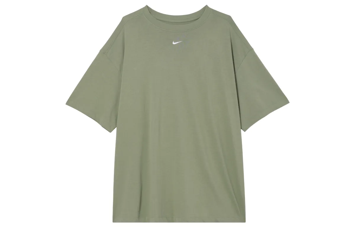Nike Sportswear Essentials Drop Shoulder Sleeve T Shirt Women's Oil Green